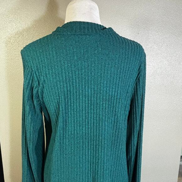 Torrid Relaxed Super Soft Rib Quarter Zip Sweatshirt Green Womens size 1 - Picture 2 of 5